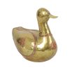 Vintage Decoratief Eenden Beeld Gehamerd Koper Messing Hout