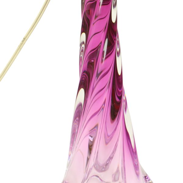 Paarse Kristallen Tafellamp Val Saint Lambert Swirl Sixties