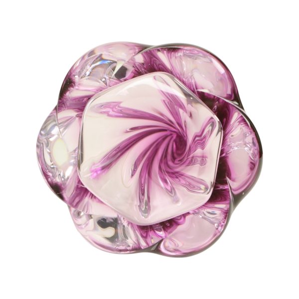 Paarse Kristallen Tafellamp Val Saint Lambert Swirl Sixties