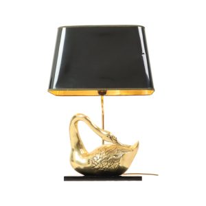 Grote Zwaan Lamp Hollywood Regency Tafellamp Regina Italy 58cm