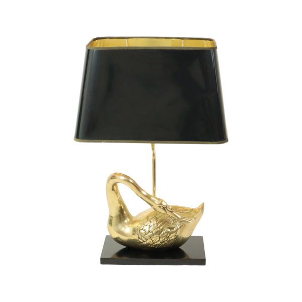 Grote Zwaan Lamp Hollywood Regency Tafellamp Regina Italy 58cm