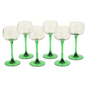 Set Van 6 Vintage Luminarc Vins Moselle Wijnglazen Groen