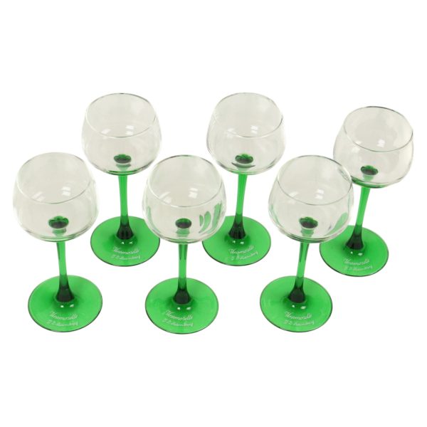 Set Van 6 Vintage Luminarc Vins Moselle Wijnglazen Groen Set Van 6 Vintage Luminarc Vins Moselle Wijnglazen Groen