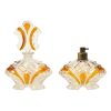 Art Deco Stijl Amberkleur Parfum Toiletset Boudoir Bleikristal