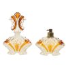 Art Deco Stijl Amberkleur Parfum Toiletset Boudoir Bleikristal