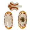 Art Deco Stijl Amberkleur Parfum Toiletset Boudoir Bleikristal