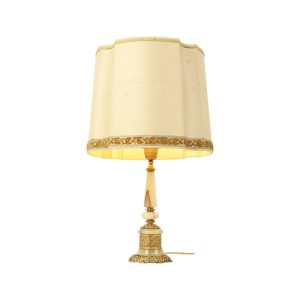 Fifties Vintage Tafellamp Onyx Marmer Messing Acanthus