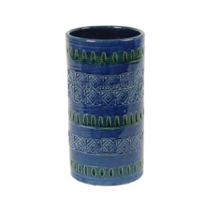 Vintage Italiaanse Vaas Ceramiche Minerva Blauw Keramiek