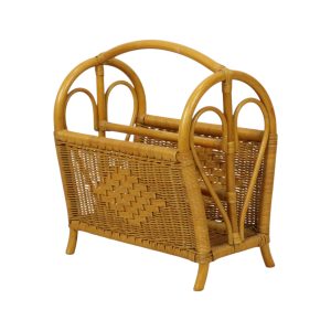 Vintage Boho Bamboe Rotan Lectuurbak Magazinerek Jaren 80