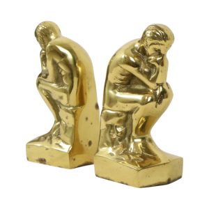 Italiaanse Messing Boekensteunen De Denker Rodin Regina 18cm