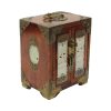 Chinese Juwelenkist met Lades Sierraden Doos Jade Palissander Messing