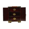 Chinese Juwelenkist met Lades Sierraden Doos Jade Palissander Messing