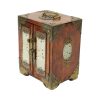 Chinese Juwelenkist met Lades Sierraden Doos Jade Palissander Messing
