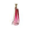 Paarse Roze Tafellamp Kristal Val Saint Lambert Swirl Jaren 60