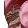 Paarse Roze Tafellamp Kristal Val Saint Lambert Swirl Jaren 60