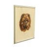 Vintage Ingelijste Kleuren Ets Hond Chow Chow Gesigneerd