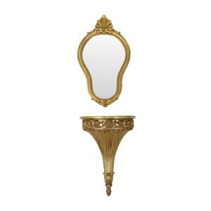Vergulde Barok Stijl Spiegel Met Console Acanthus Frankrijk