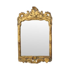 Antieke Houten Spiegel Bladgoud 19de Eeuw Barok Stijl 61cm