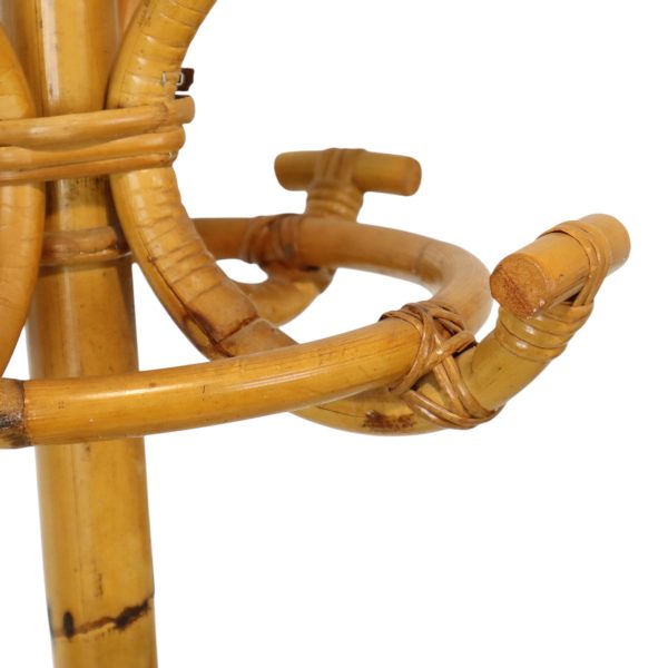 Zeldzame Grote Staande Kapstok Rotan Messing Boho Stijl 185cm Zeldzame Grote Staande Kapstok Rotan Messing Boho Stijl 185cm