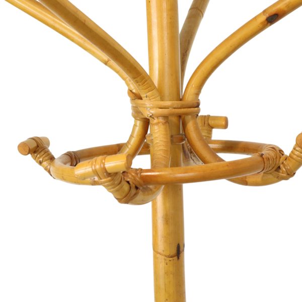 Zeldzame Grote Staande Kapstok Rotan Messing Boho Stijl 185cm Zeldzame Grote Staande Kapstok Rotan Messing Boho Stijl 185cm