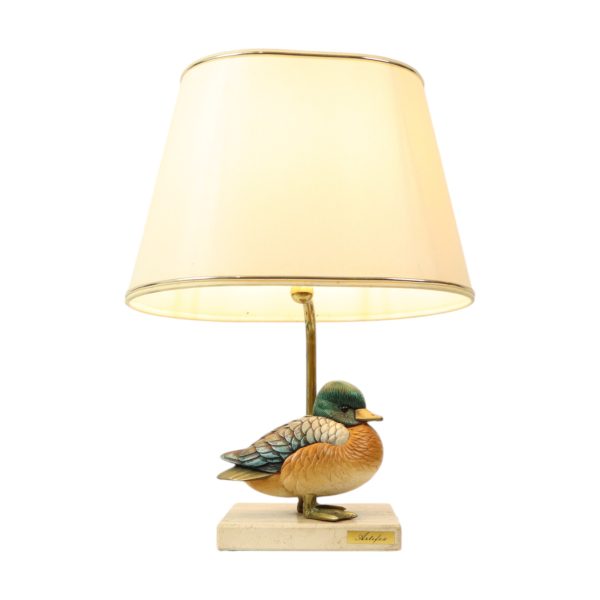 Artiflex Eend Lamp Design Messing Hars Travertin Malevolti