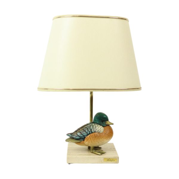 Artiflex Eend Lamp Design Messing Hars Travertin Malevolti