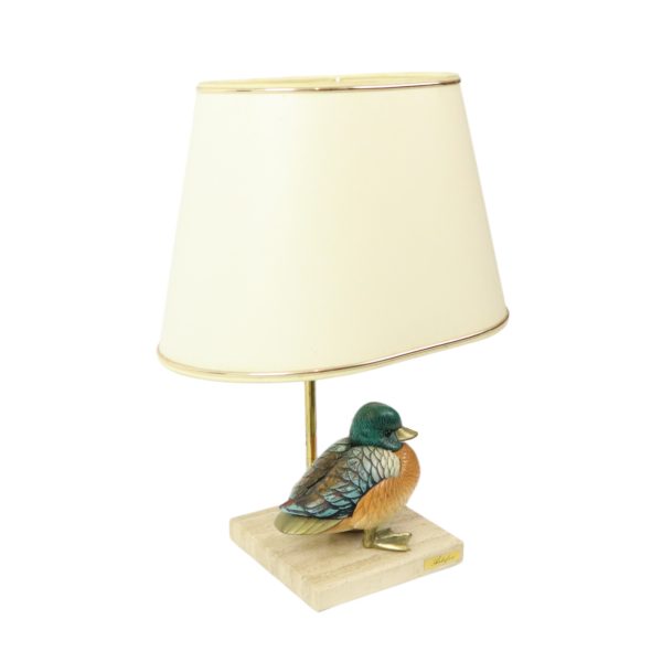 Artiflex Eend Lamp Design Messing Hars Travertin Malevolti