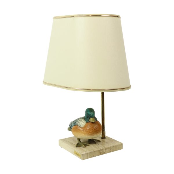 Artiflex Eend Lamp Design Messing Hars Travertin Malevolti