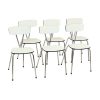 Set Van 6 Grijze Formica Stoelen Chroom Eetkamerstoelen Sixties