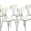 Set Van 6 Grijze Formica Stoelen Chroom Eetkamerstoelen Sixties