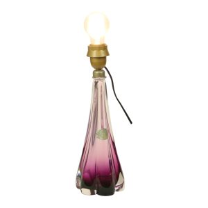 Paarse Kristallen Tafellamp Val Saint Lambert Jaren 60