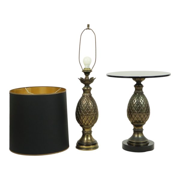 Zeldzame Set Ananas Lamp en Tafel Deknudt Loevsky Jaren 70 Zeldzame Set Ananas Lamp en Tafel Deknudt Loevsky Jaren 70