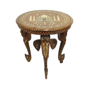 Anglo-Indische Taj Mahal Bijzettafel Plantentafel Teak 41cm