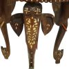 Anglo-Indische Taj Mahal Bijzettafel Plantentafel Teak 41cm