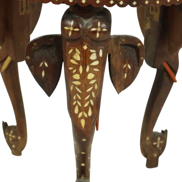 Anglo-Indische Taj Mahal Bijzettafel Plantentafel Teak 41cm