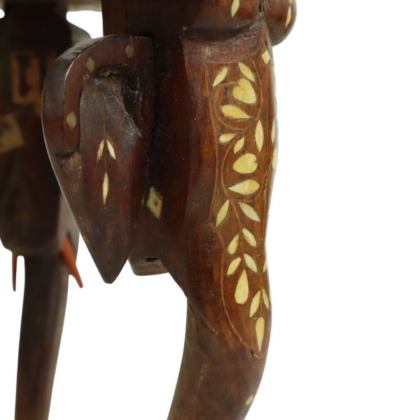Anglo-Indische Taj Mahal Bijzettafel Plantentafel Teak 41cm