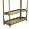 Vintage Boho Rek Boekenkast Bamboe en Rookglas 140cm Vintage Boho Rek Boekenkast Bamboe en Rookglas 140cm