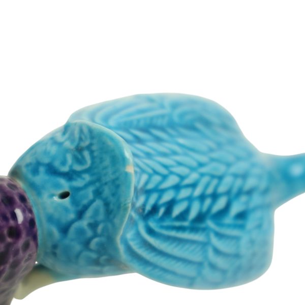 Vintage Eend Beeldje Figuur Koppel Blauw Chinees Porselein