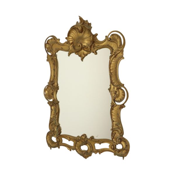 Italiaanse Kuifspiegel Rococo Stijl Goudkleurig Resine 84cm