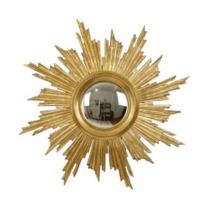 Deknudt Sunburst Zonnespiegel Verguld Hout Sixties 69cm