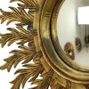 Grote Zeldzame Houten Zonnespiegel Sunburst Bladgoud XL 86cm