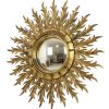 Grote Zeldzame Houten Zonnespiegel Sunburst Bladgoud XL 86cm
