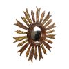 Vintage Houten Zonnespiegel Sunburst Goud Fifties 52cm