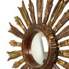 Vintage Houten Zonnespiegel Sunburst Goud Fifties 52cm
