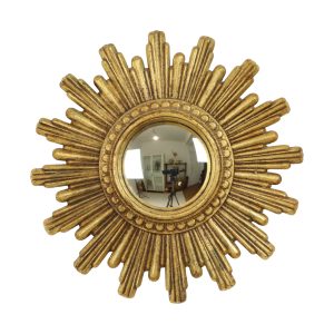 Kleine Zonnespiegel Sunburst Spiegel Goud Convex 24cm