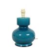 Italiaanse Ronde Blauwe Keramische Lamp Craquelé 24cm