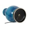 Grote Italiaanse Ronde Blauwe Keramische Lamp Craquelé 45cm