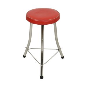 Jaren 50 Brabantia Kruk Rood Kunstleder en Chroom