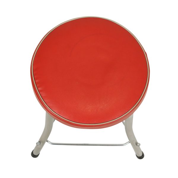 Jaren 50 Brabantia Kruk Rood Kunstleder en Chroom