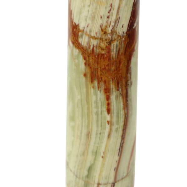 Klassieke Onyx Marmer Messing Kolom Lamp 20ste Eeuw
